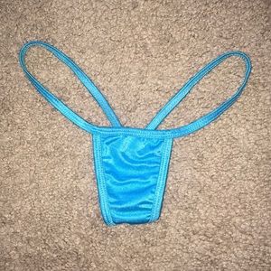 Turquoise v-string thong